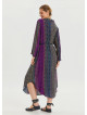 P Shirt Collar Belt Detailed Purple Patterned Long Sleeve Dress 4449